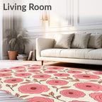 Delicate Rose Floral Pattern Rug