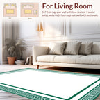 Green Geometric Maze Pattern Rug
