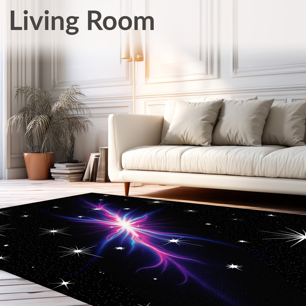 Cosmic Nebula Swirl Starry Night Rug