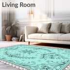 Ornate Floral Scrollwork Pattern Rug