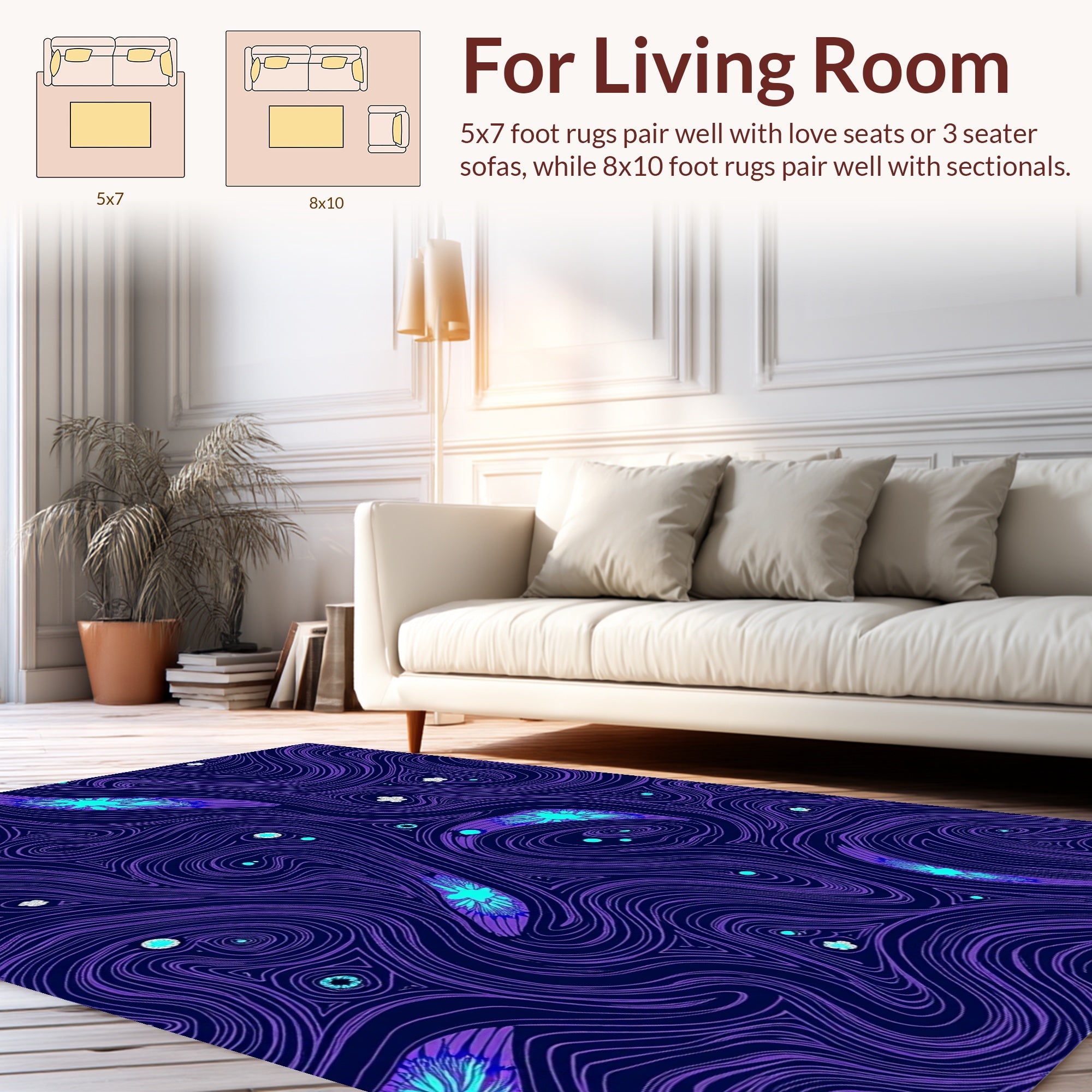 Deep Space Swirl Abstract Design Rug