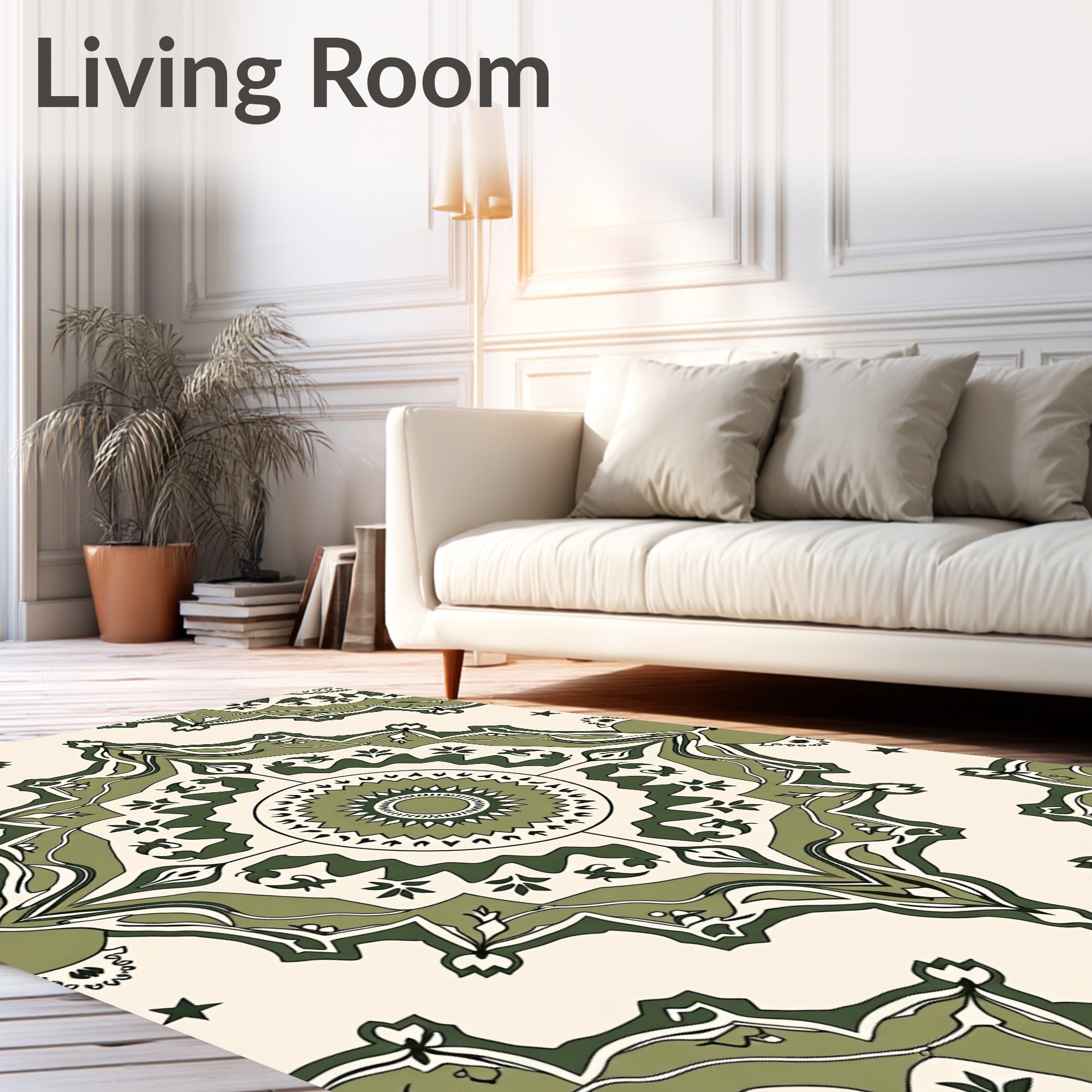 Medallion Botanical Pattern Area Rug