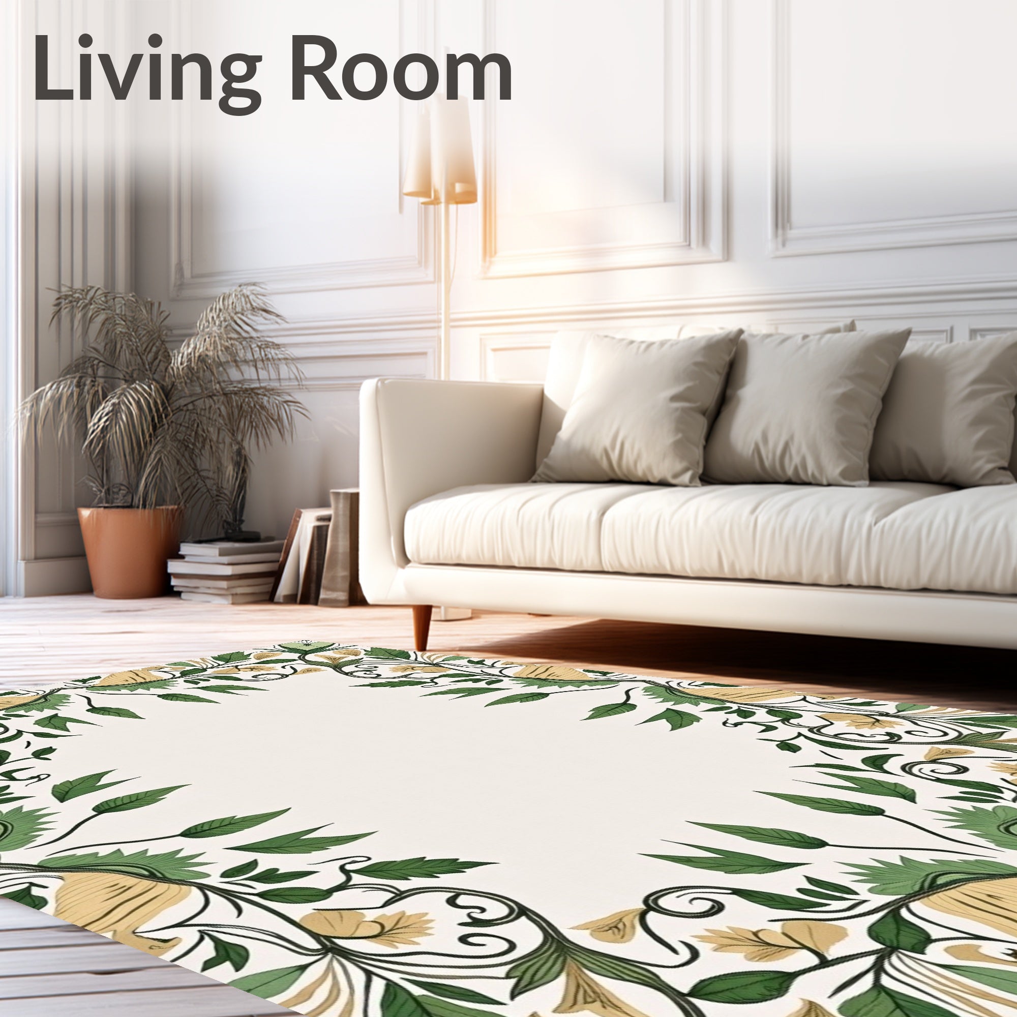 Vine Patterned Floral Botanical Rug