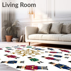 Nutcracker Soldier Snowflake Pattern Rug