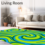 Vibrant Spiral Swirl Pattern Rug