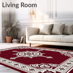 Ornate Mandala Geometric Border Rug