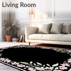 Elegant Floral Scroll Pattern Rug
