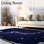 Cosmic Lightning Bolt Nebula Art Rug