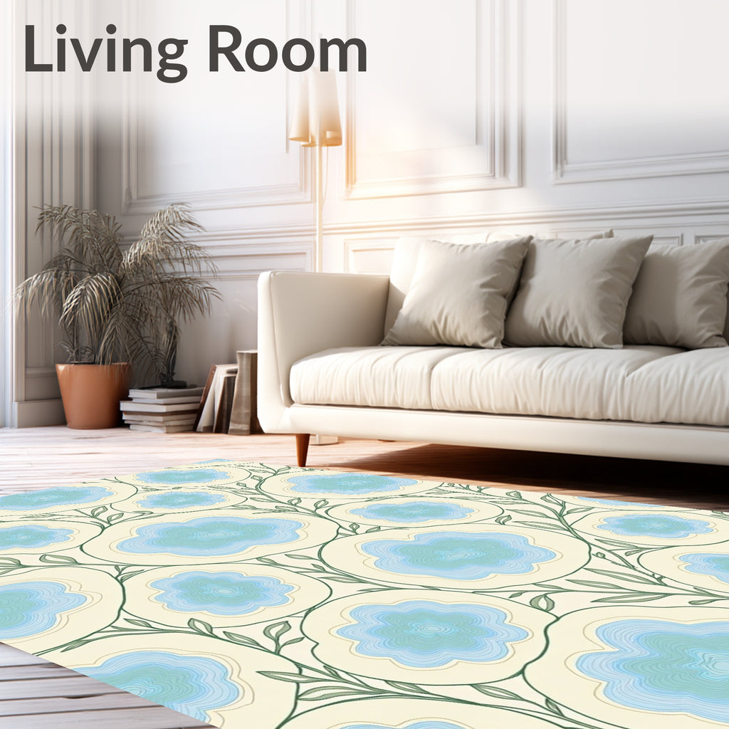 Nature Inspired Abstract Floral Pattern Rug