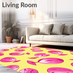 Pink Abstract Botanical Pattern Rug