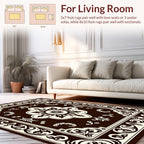 Elegant Floral Scrollwork Frame Design Rug