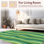 Verdant Wavy Stripe Pattern Rug