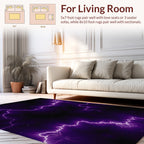 Electric Purple Lightning Pattern Rug