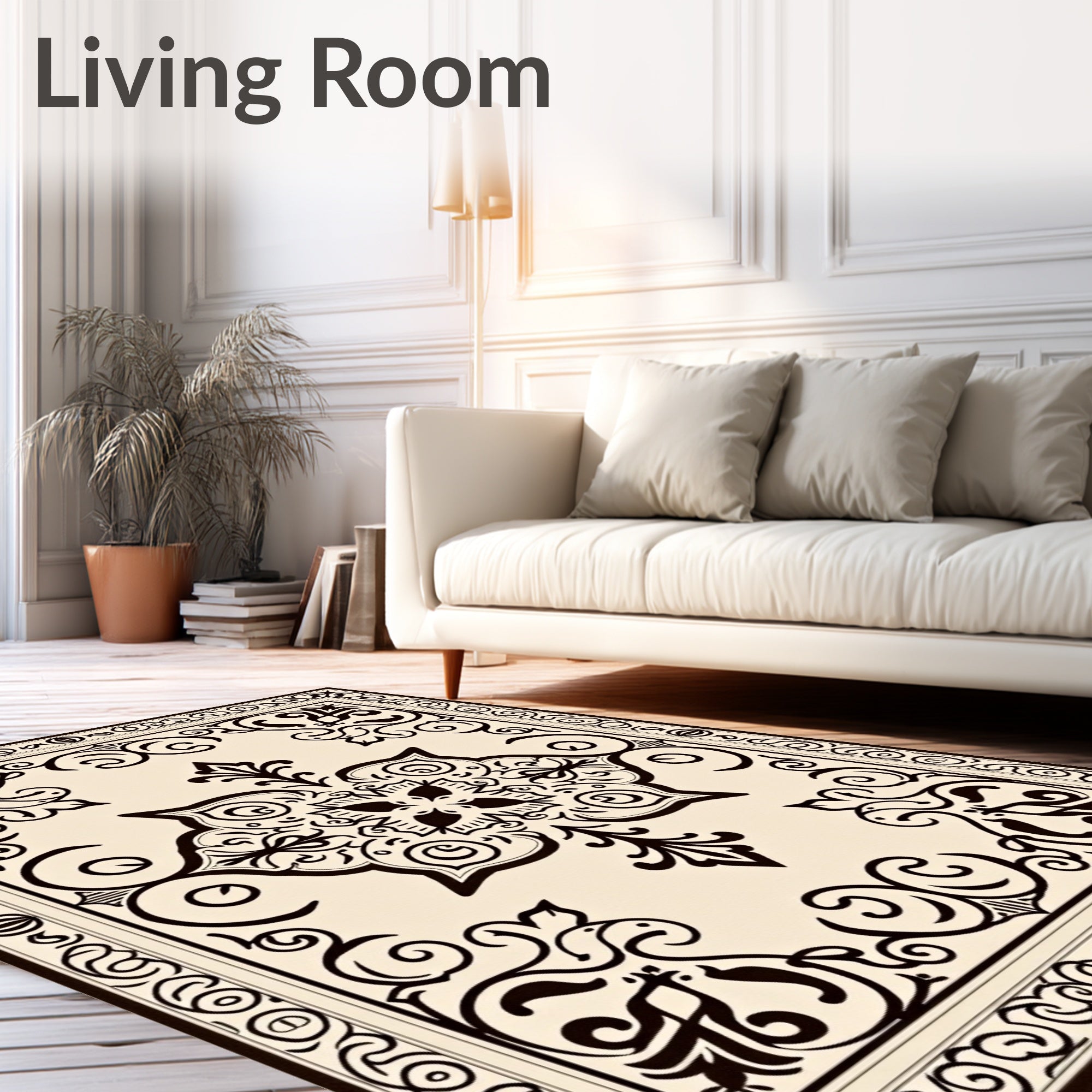 Ornate Floral Medallion Pattern Rug