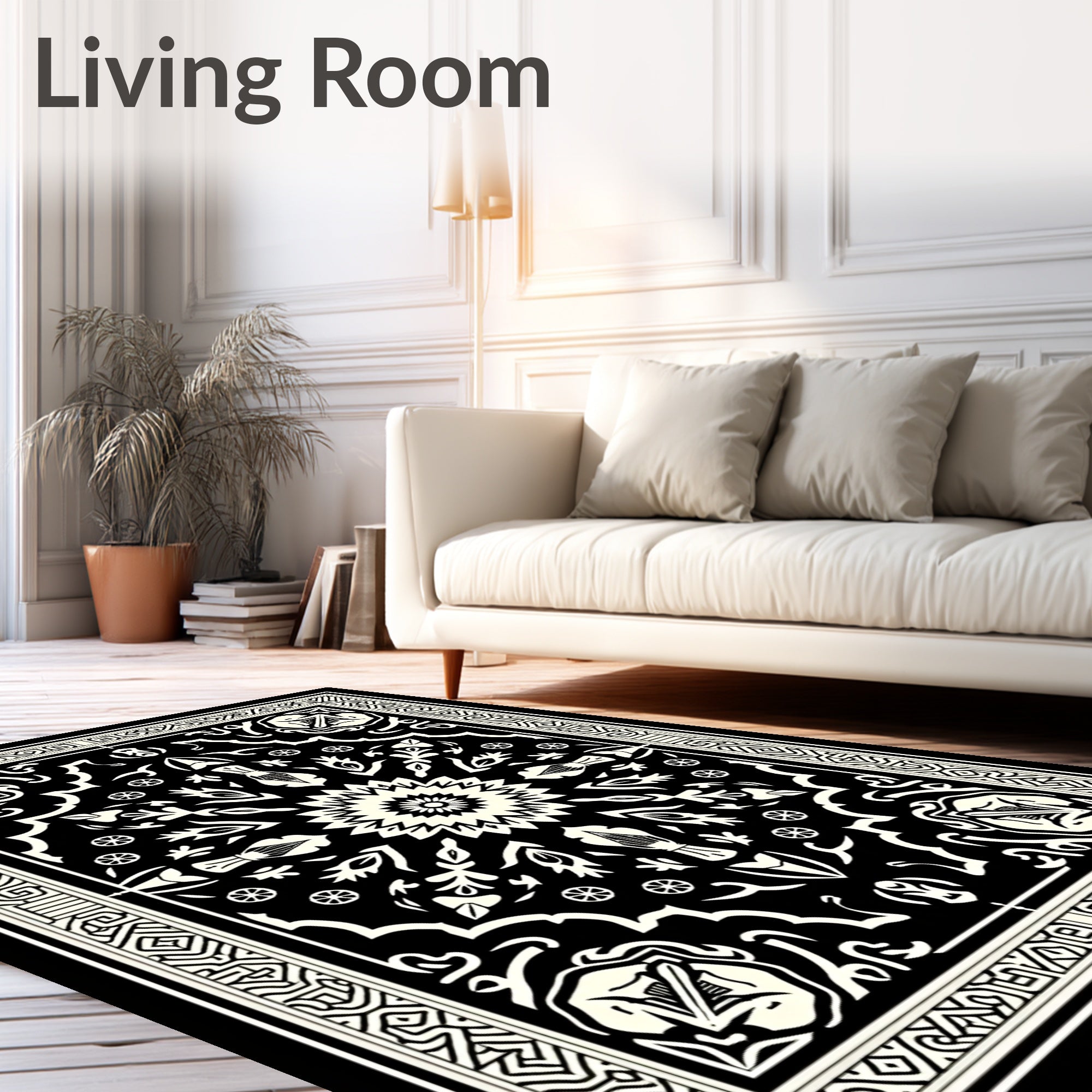 Intricate Floral Sunburst Pattern Rug