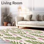 Delicate Botanical Floral Pattern Design Rug