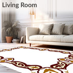 Ornate Floral Patterned Border Rug