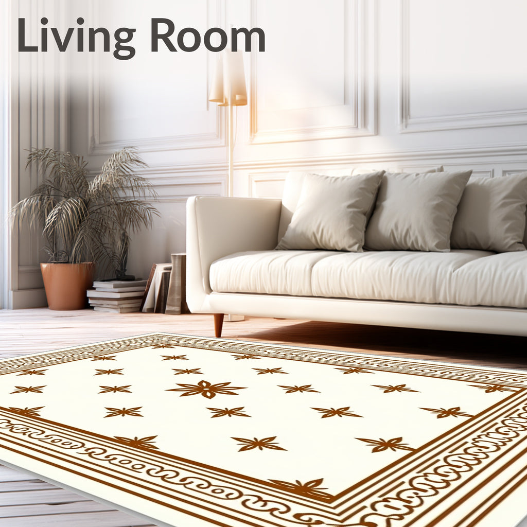 Antique Floral Star Pattern Rug