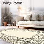 Ornate Floral Vine Border Design Rug