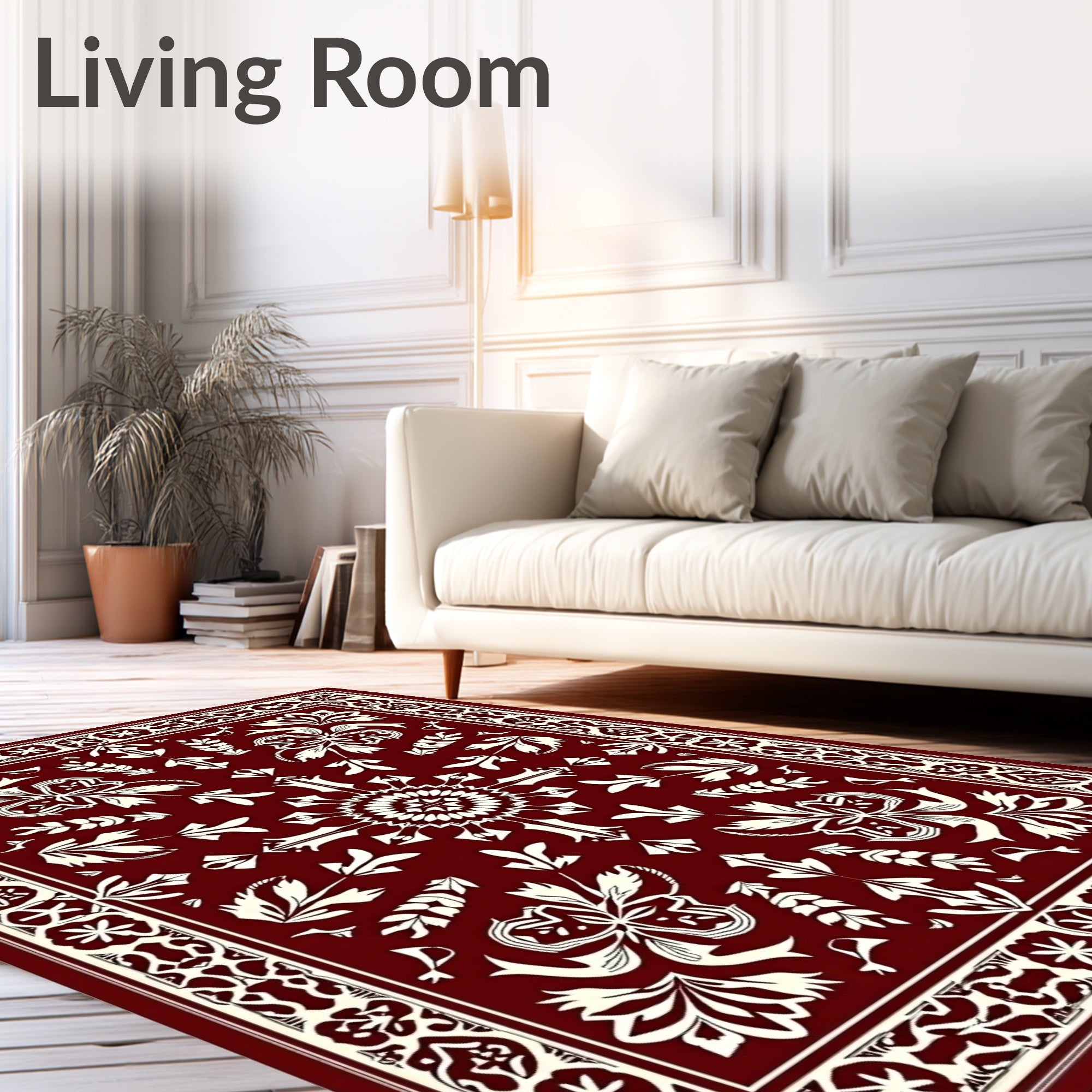 Classic Floral Medallion Border Rug