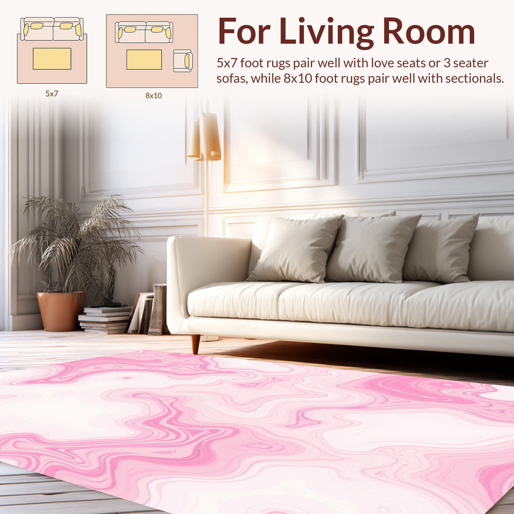 Pink Swirl Agate Patterned Rug
