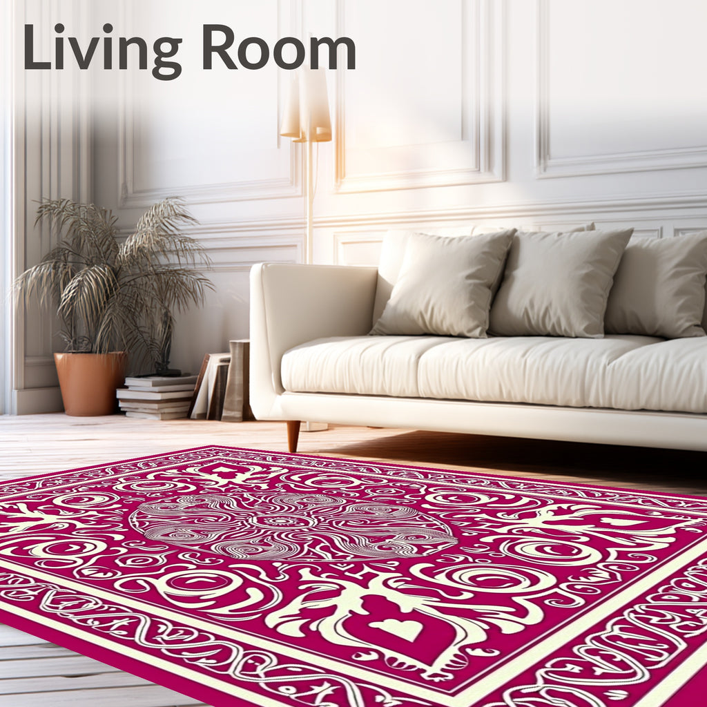 Intricate Floral Motif With Border Rug