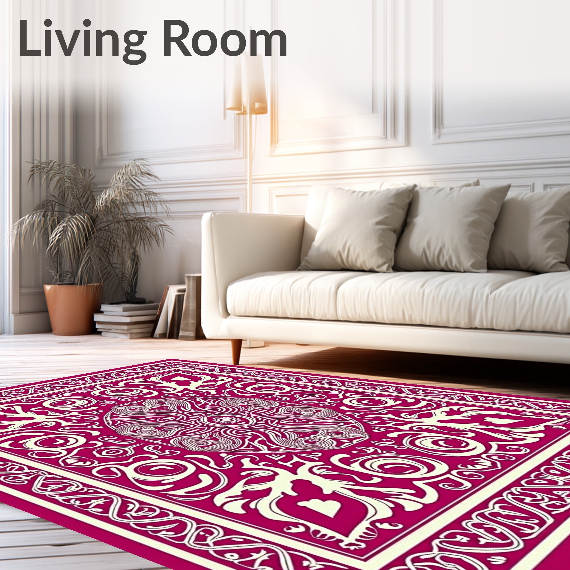 Intricate Floral Motif With Border Rug