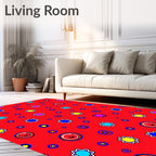 Playful Starburst Dots Pattern Rug