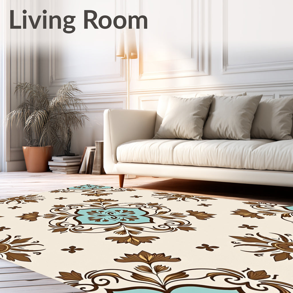Ornate Floral Medallion Pattern Rug