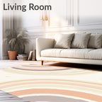 Abstract Arc Pattern Neutral Tones Rug
