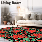 Bold Floral Swirl Detailed Design Rug