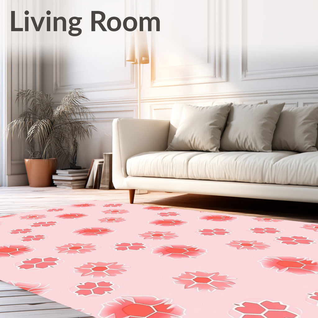 Pink Blossom Pattern Rug