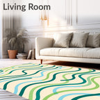 Abstract Wavy Line Pattern Rug