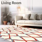 Crimson Slate Lattice Pattern Rug