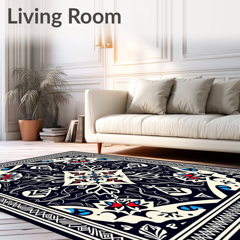 Intricate Floral Geometric Pattern Rug
