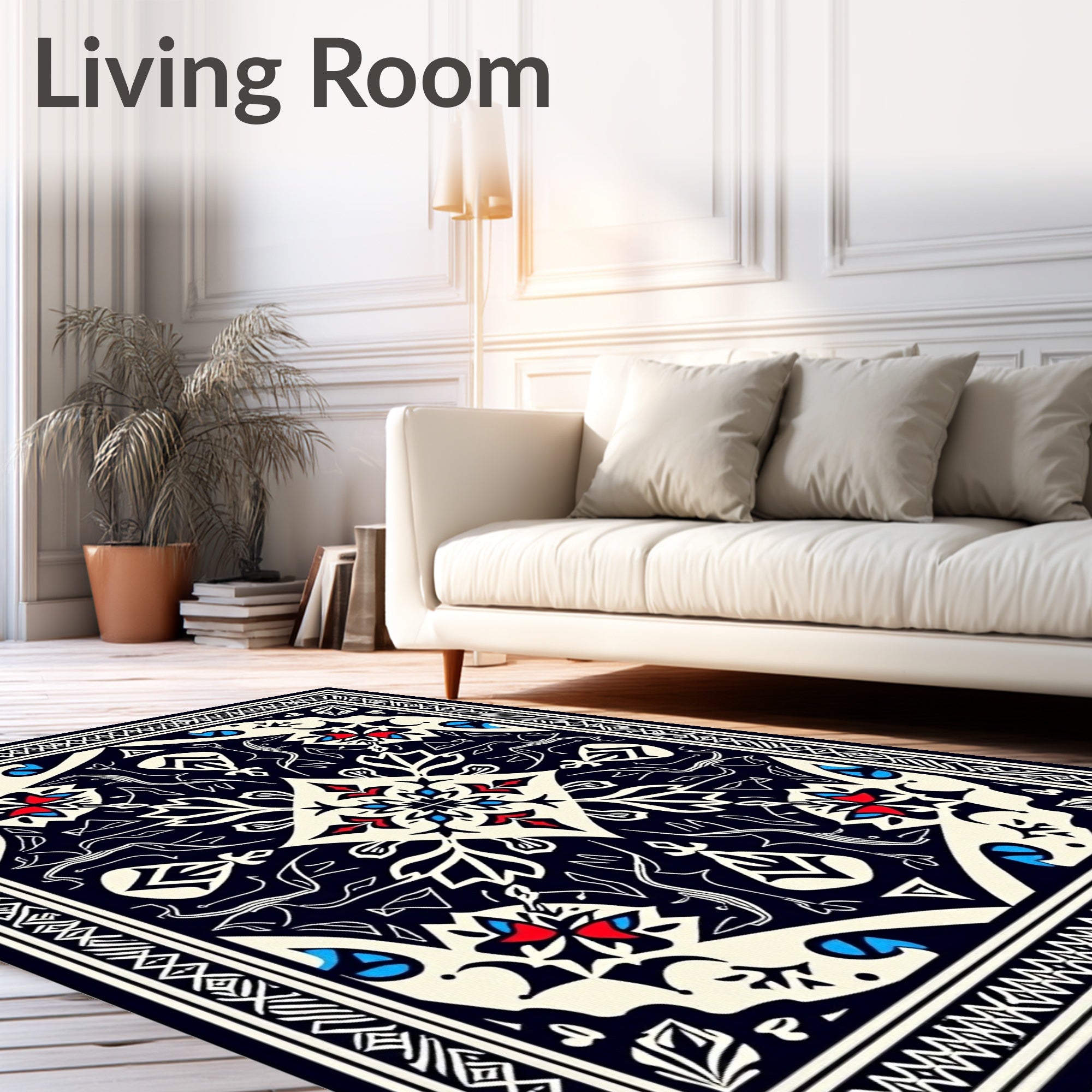 Intricate Floral Geometric Pattern Rug