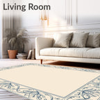 Classic Floral Swirl Frame Design Rug