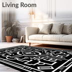 Abstract Geometric Square Art Deco Rug