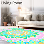 Vibrant Geometric Mandala Pattern Rug
