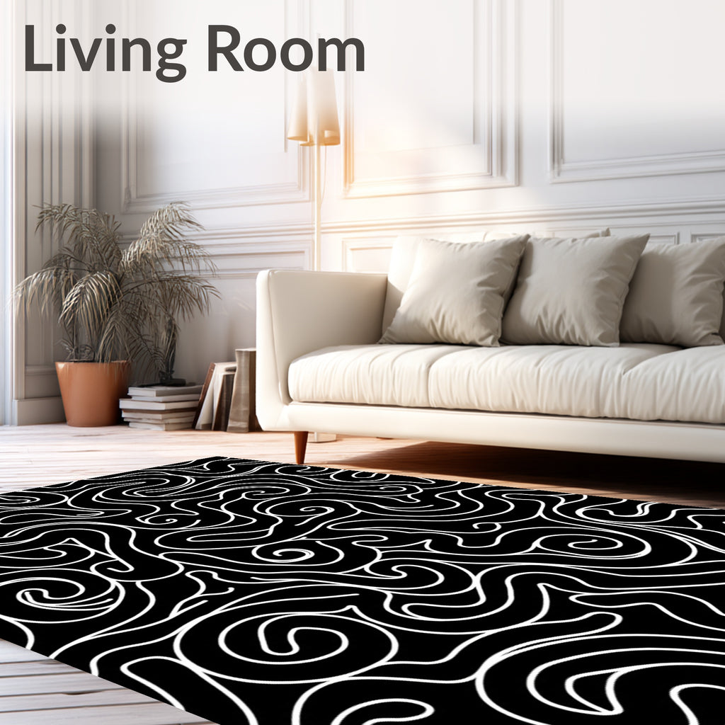 Minimalist Swirl Abstract Pattern Rug
