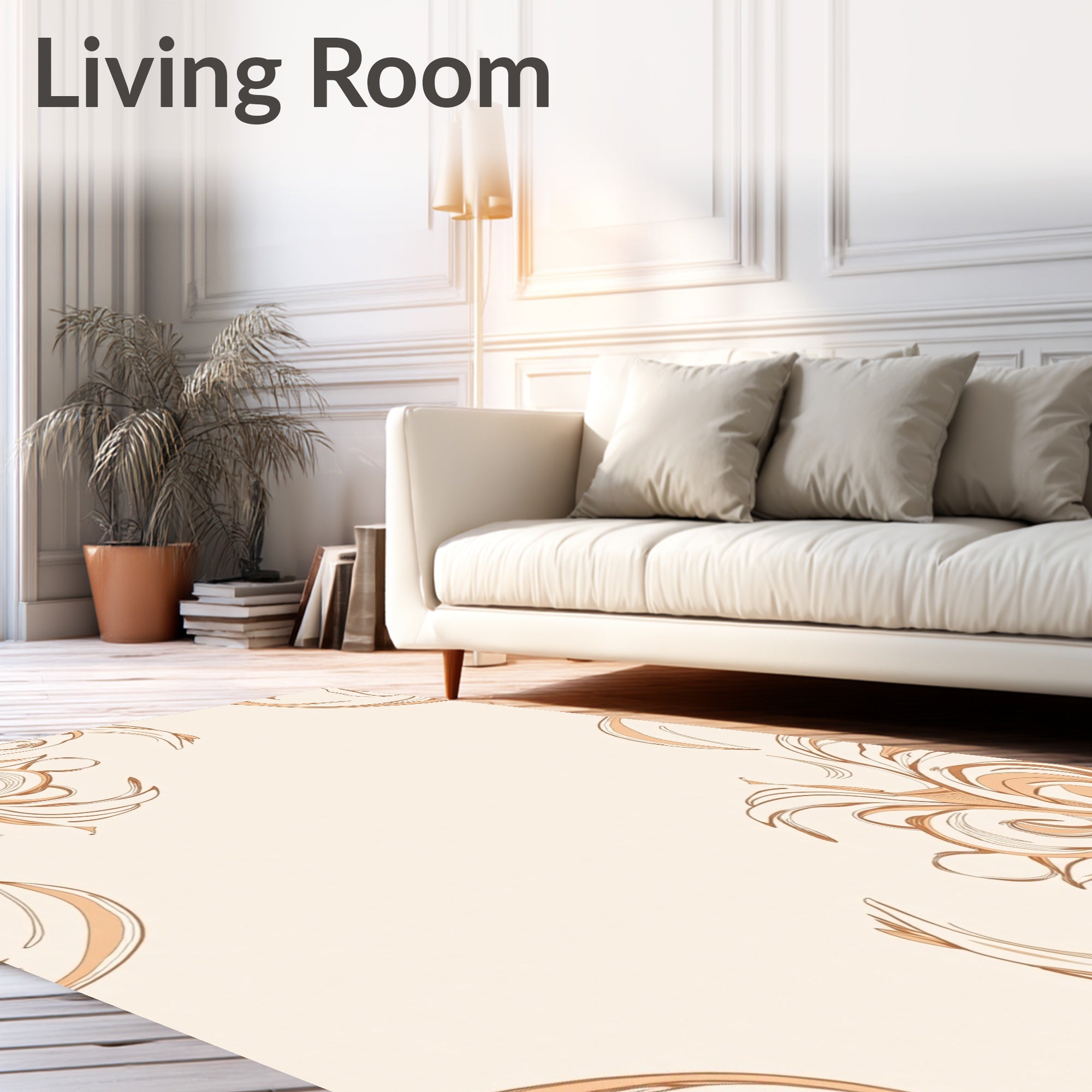 Ornate Swirls in Warm Tones Rug