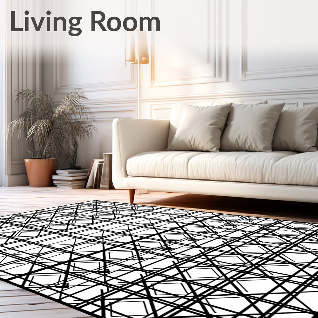 Bold Linear Diamond Pattern Design Rug