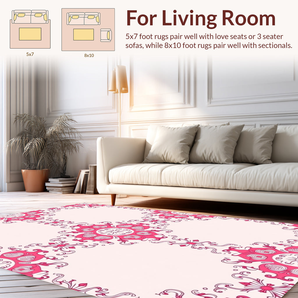 Elegant Floral Mandala Pattern Rug