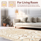 Elegant Abstract Golden Scroll Pattern Rug