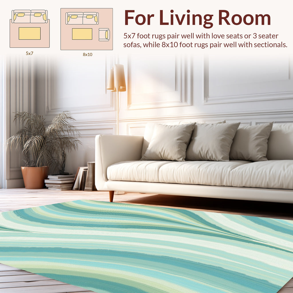 Ocean Wave Striped Pattern Rug