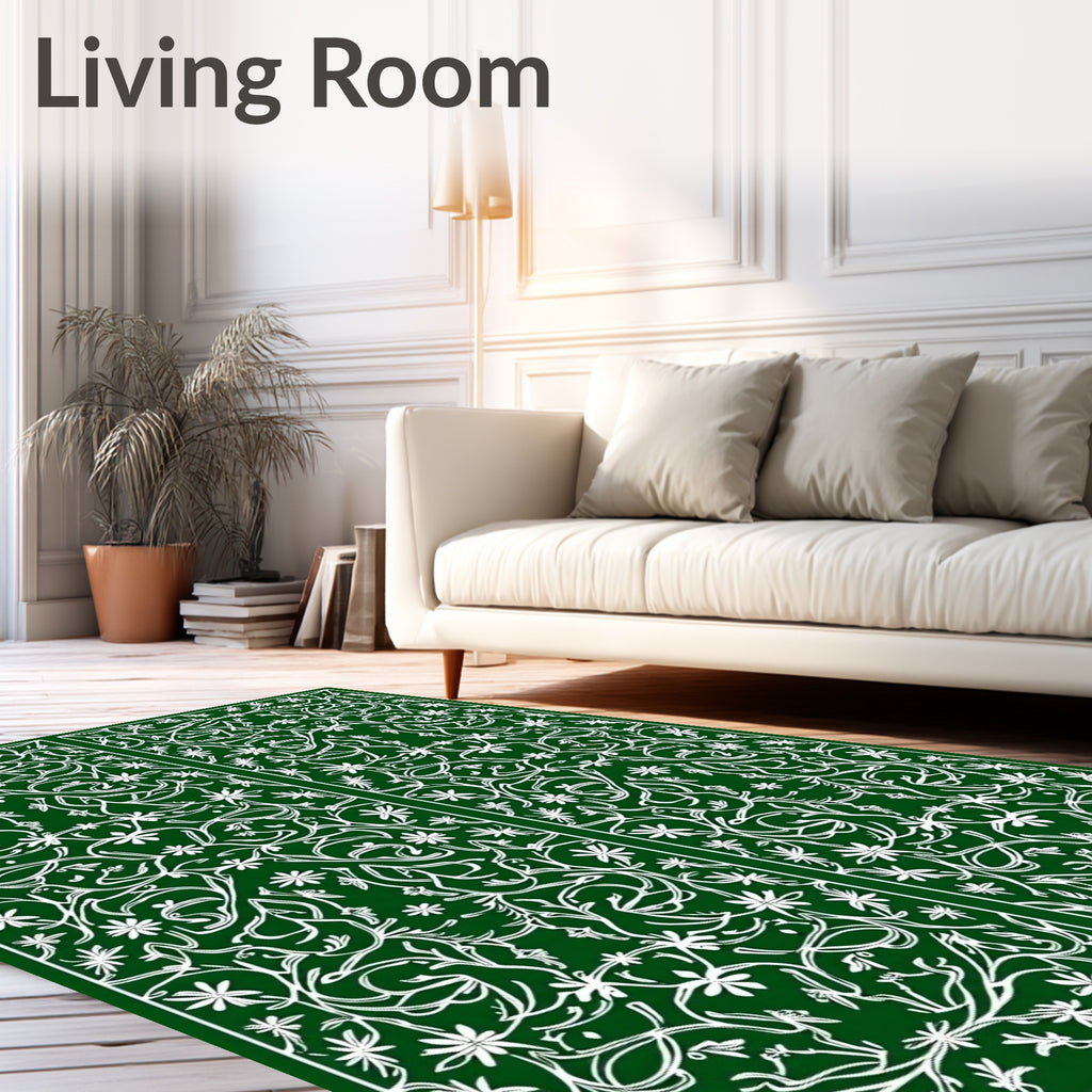 Ornate Floral Vine Pattern Rug