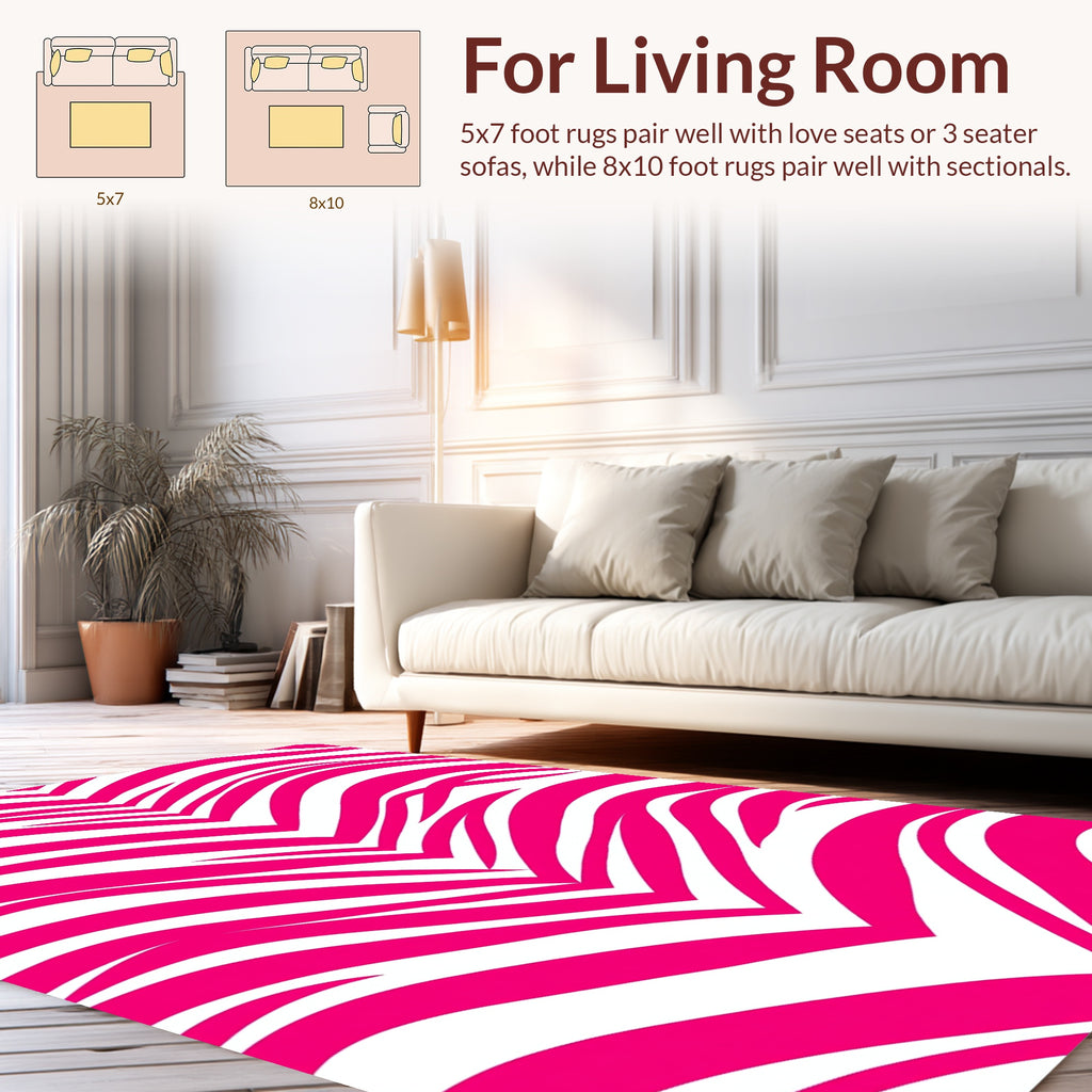 Bold Pink Zebra Stripes Rug