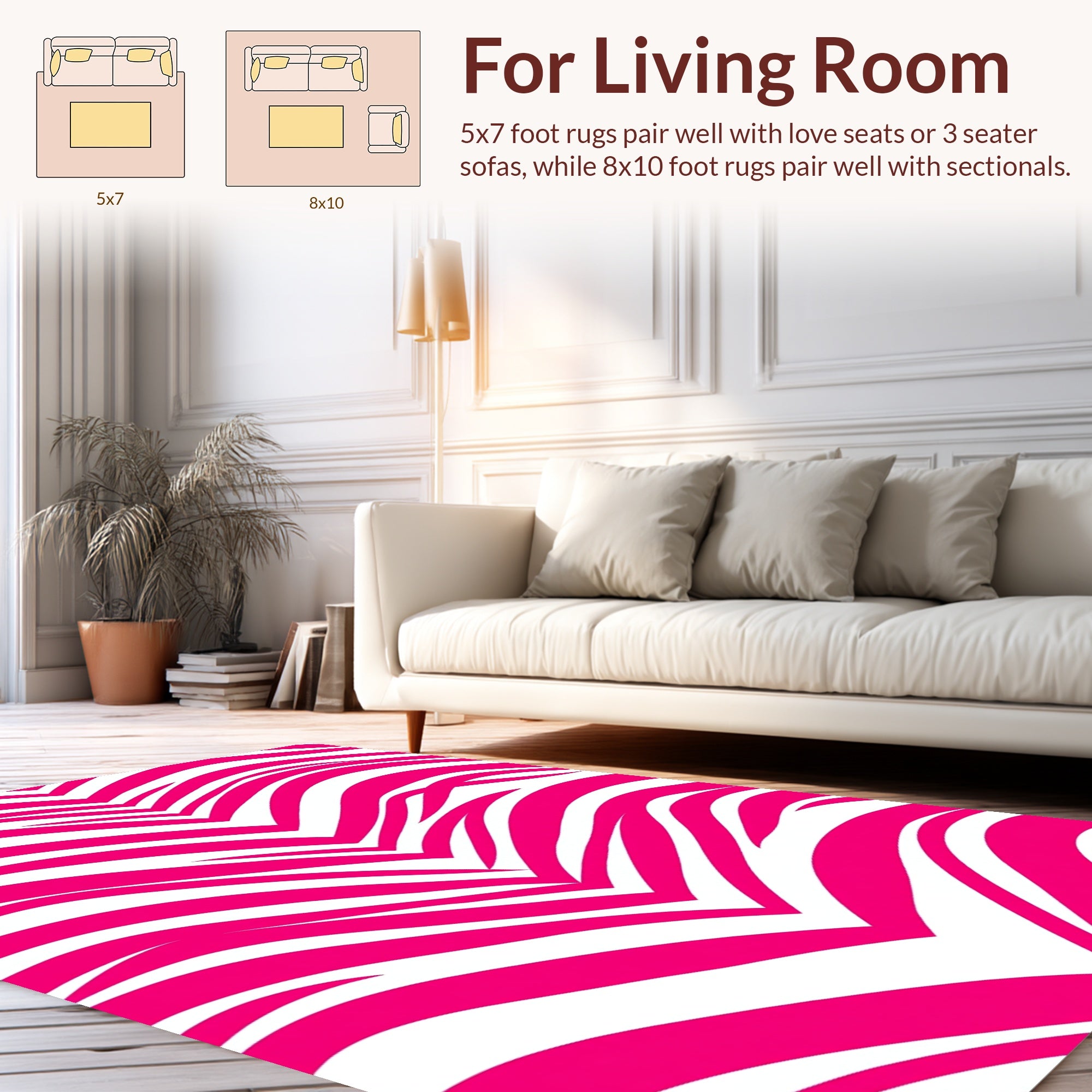 Bold Pink Zebra Stripes Rug
