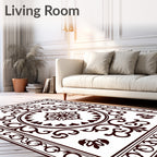 Classic Swirls Heart Detailed Design Rug