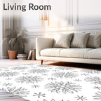 Intricate Snowflakes Pattern Design Rug
